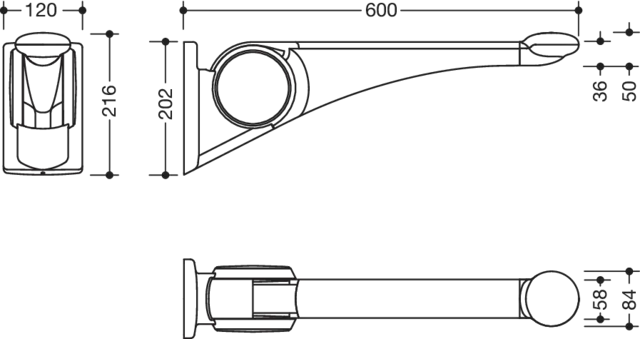 HEWI Stützklappgriff „Serie 802 LifeSystem“ HEWI Stützklappgriff „Serie 802 LifeSystem“
