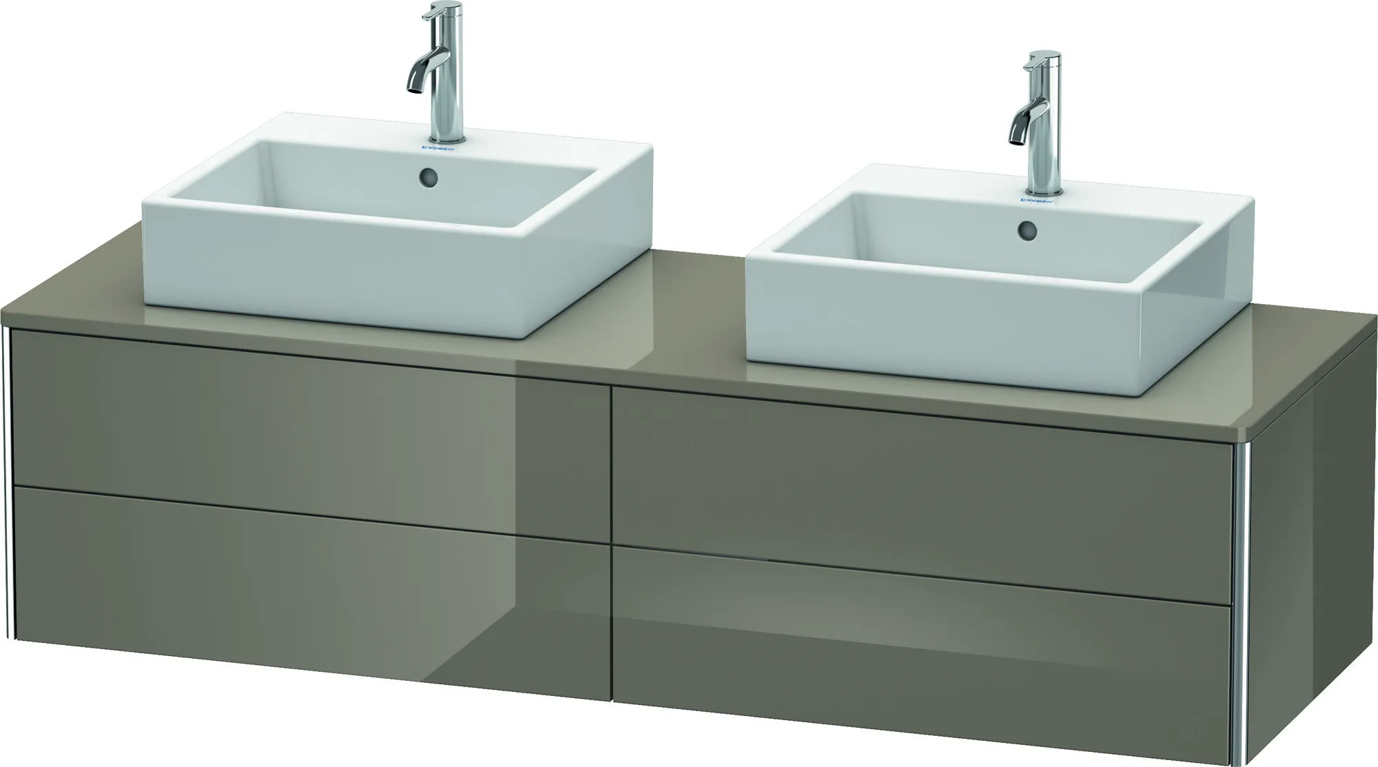 Duravit Waschtischunterschrank wandhängend „XSquare“ 160 × 40 × 54,8 cm Flannel Grey Hochglanz Duravit Waschtischunterschrank wandhängend „XSquare“ 160 × 40 × 54,8 cm Flannel Grey Hochglanz