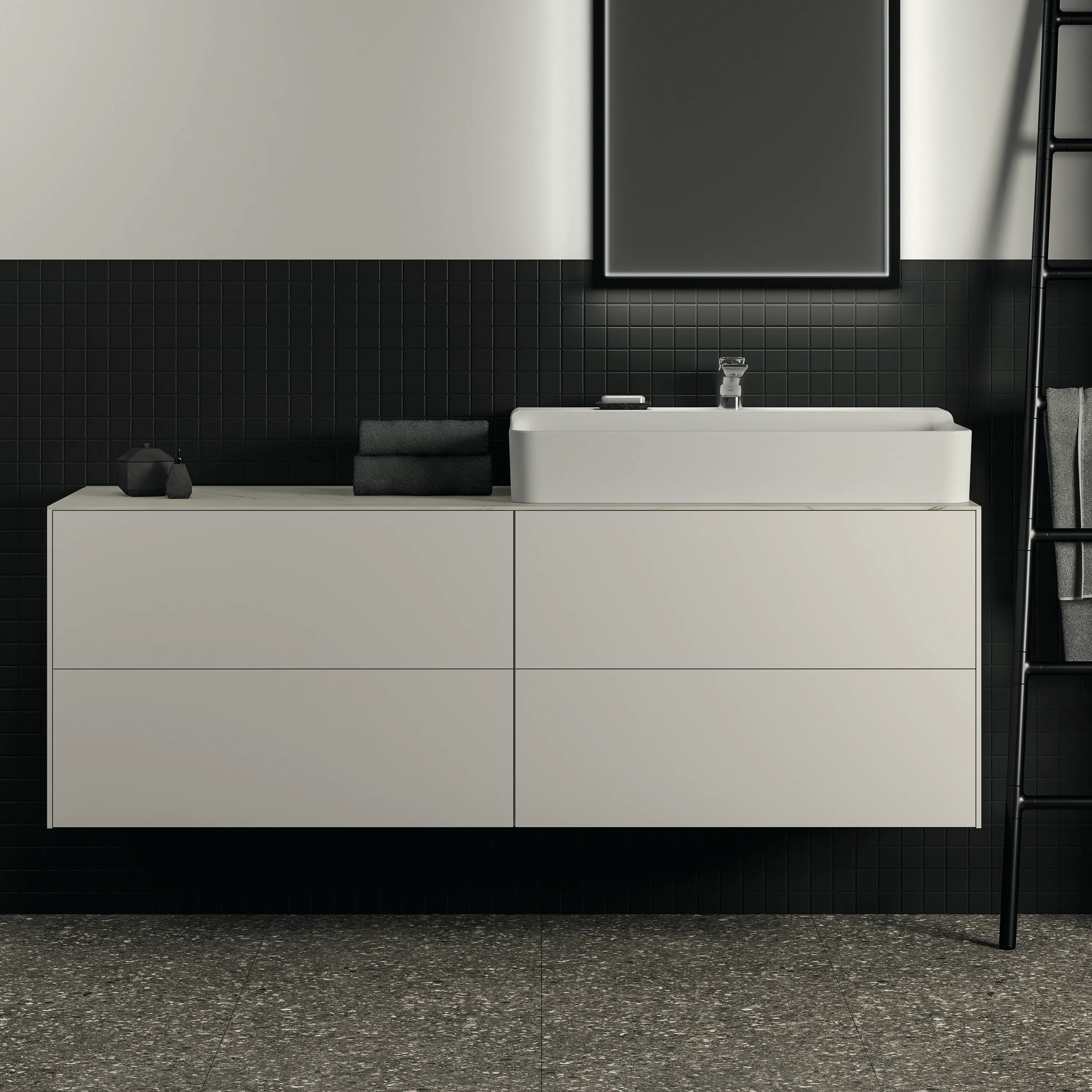 Ideal Standard Waschtischunterschrank „Conca“ 158,5 × 54 × 50,5 cm Weiß matt lackiert Ideal Standard Waschtischunterschrank „Conca“ 158,5 × 54 × 50,5 cm Weiß matt lackiert