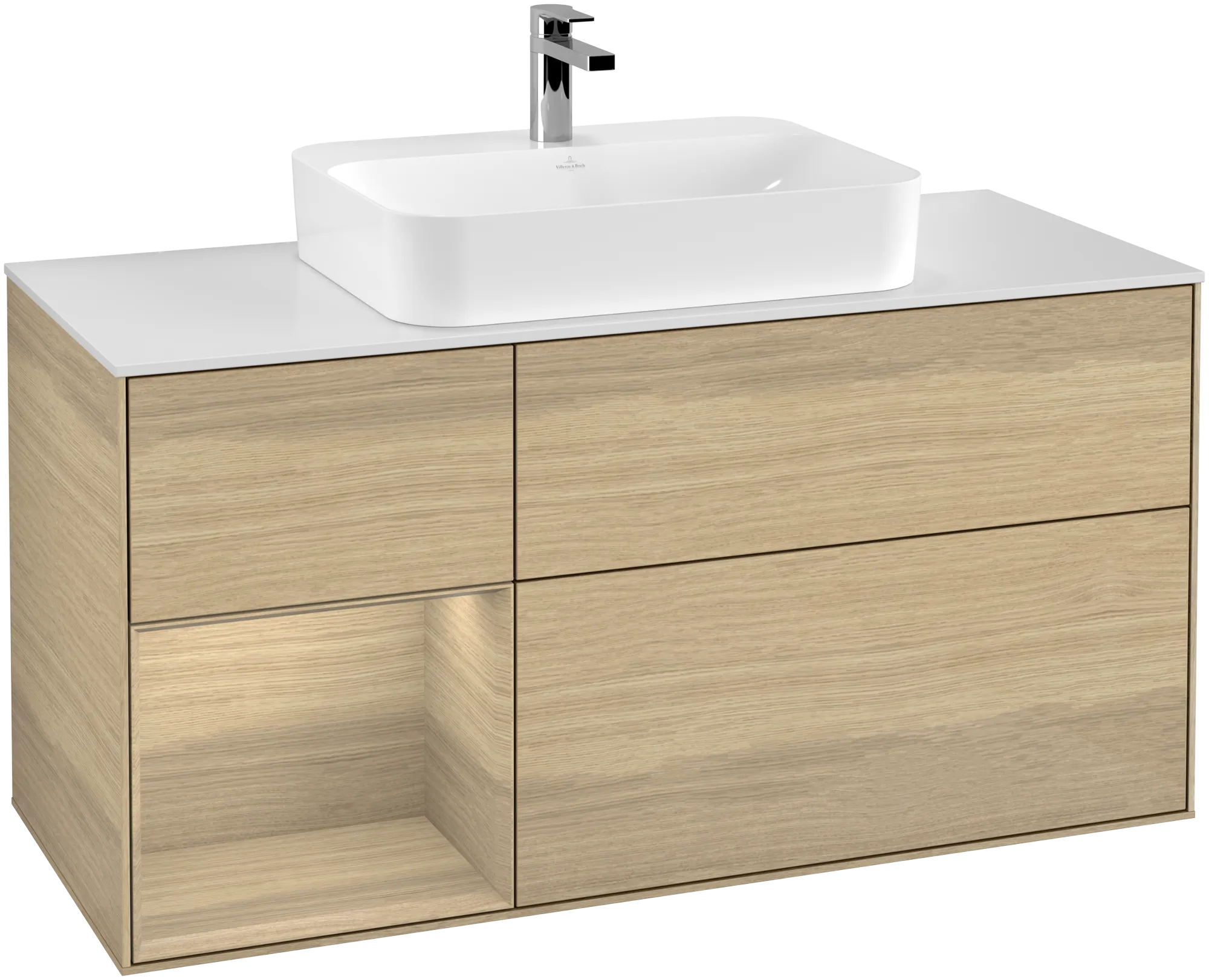 Villeroy & Boch Finion Waschbeckenunterschrank F41, 1200x603x501mm, mit Beleuchtung