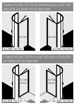 Kermi Duschdesign Viertelkreis-Duschkabine mit Gleittüren für ungleichschenklige Wannen „NOVA 2000“ Profile Weiß (RAL 9016), BV: 875 - 975 mm WE: 885 - 910/985 - 1010 mm H: 1850 mm