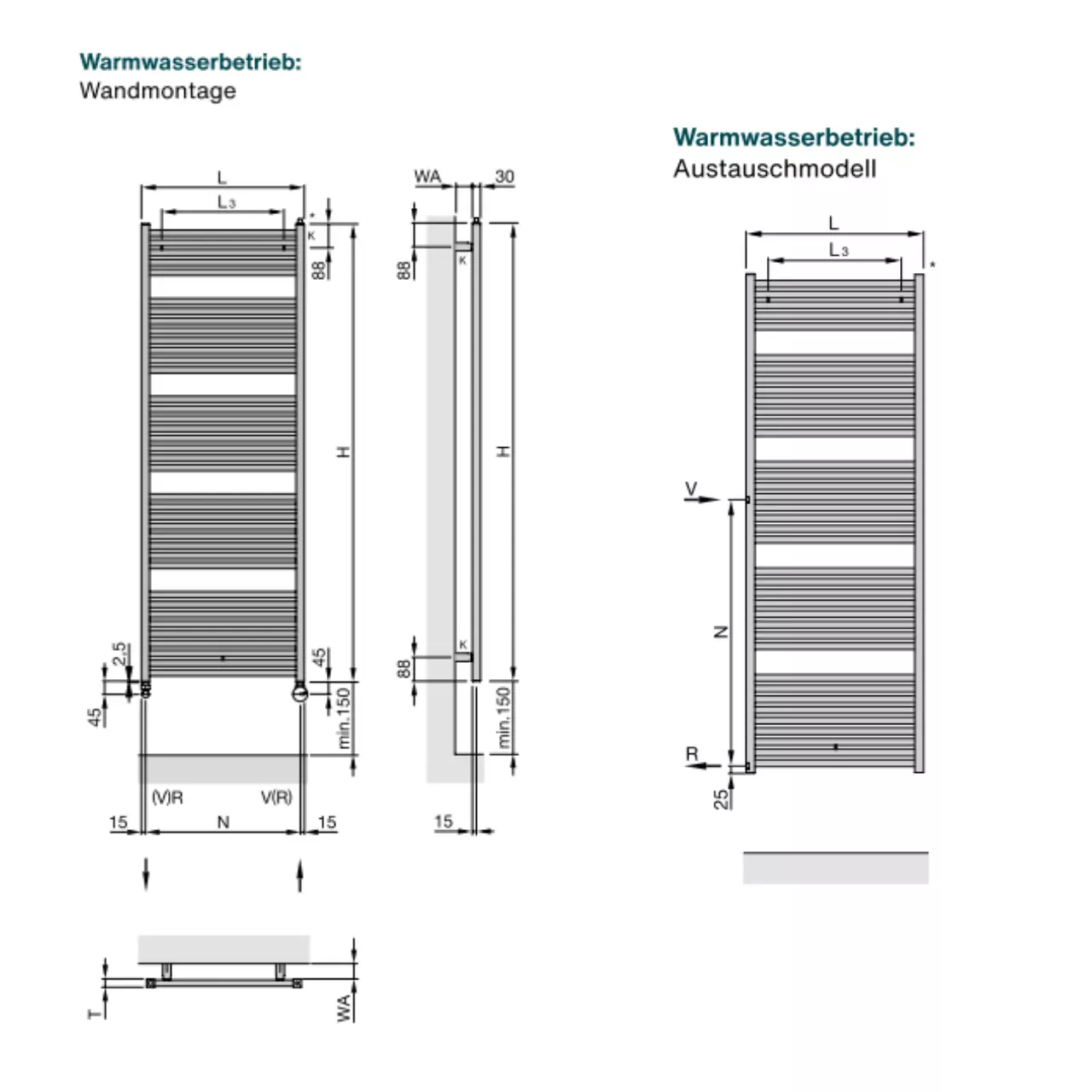Zehnder Design-Heizkörper „Zeno“ für Warmwasser-Zentralheizung oder gemischten Betrieb mit 50 mm-Mittelanschluss 45 × 168,8 cm, einlagig, Mittelanschluss in Jet Black (RAL 9005, glänzend) Zehnder Design-Heizkörper „Zeno“ für Warmwasser-Zentralheizung oder gemischten Betrieb mit 50 mm-Mittelanschluss 45 × 168,8 cm, einlagig, Mittelanschluss in Jet Black (RAL 9005, glänzend)
