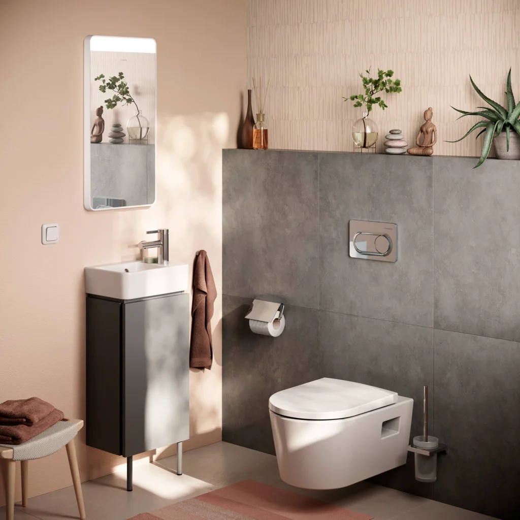 Hansgrohe Zesis S Einhebel-Waschtischmischer chrom, Ausladung 105 mm, Auslaufhöhe 74 mm, Push-Open-Ablaufgarnitur G 1 1/4, max. Durchfluss 4 l/min