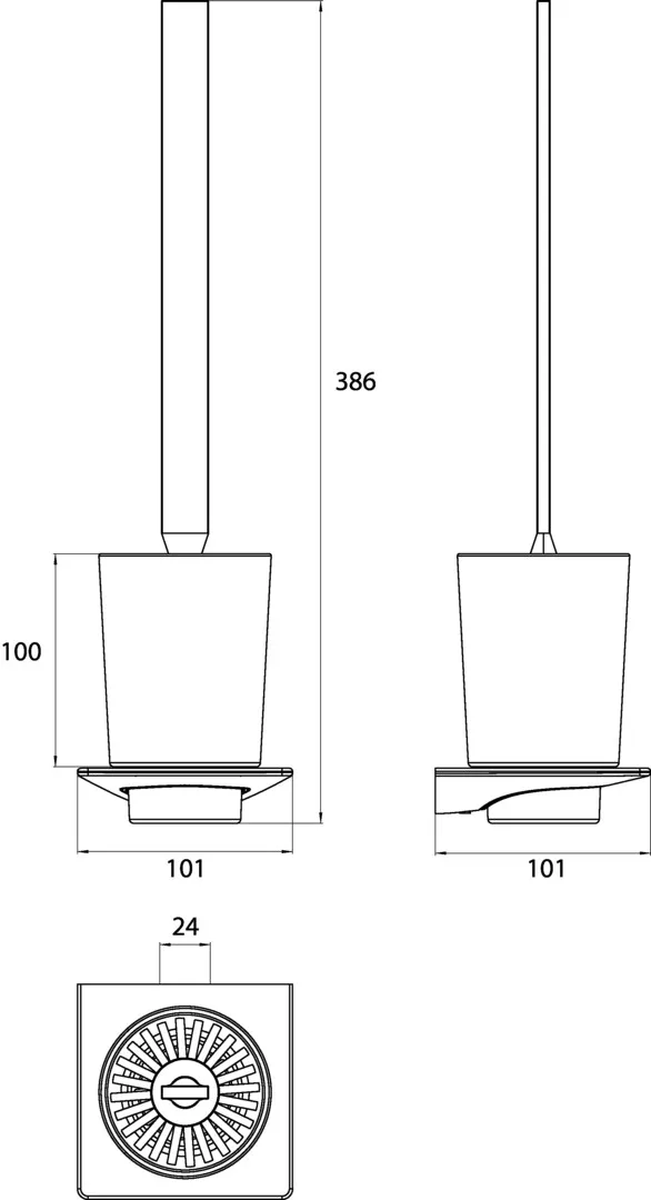 art Bürstengarnitur Glasteil satiniert, chrom art Bürstengarnitur Glasteil satiniert, chrom