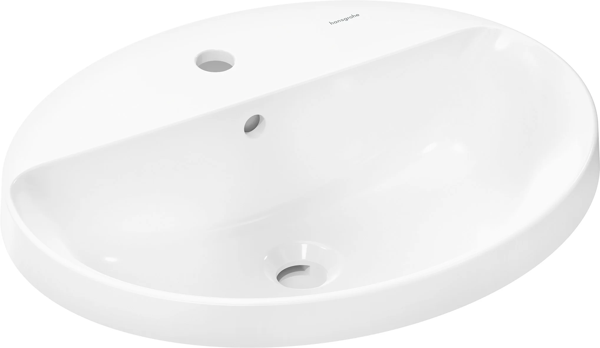 Hansgrohe Einbauwaschtisch Xuniva D, weiß, 550x450 mm, 130 mm Innenhöhe, glänzend, mit Hahnloch und Überlauf Hansgrohe Einbauwaschtisch Xuniva D, weiß, 550x450 mm, 130 mm Innenhöhe, glänzend, mit Hahnloch und Überlauf