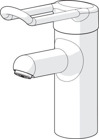 Einhand-Waschtischarmatur Bedienungshebel lang „Medipro“ Ausladung 120 mm in Chrom Einhand-Waschtischarmatur Bedienungshebel lang „Medipro“ Ausladung 120 mm in Chrom