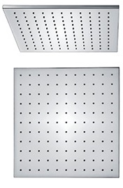 Kopfbrause AqvaDesign - quadratisch - 300 mm × 300 mm - Höhe 7 mm - "easy-clean" - 1/2″ IG - Kugelgelenk, 45° schwenkbar - 32,0 L/min bei 3 bar - Messing-verchromt