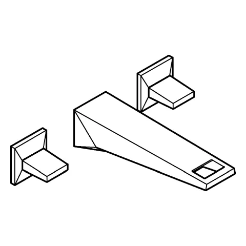3-Loch-Waschtischbatterie Allure Brilliant 20628, Wandmontage, Fertigmontageset für 29 025 002, Ausladung 161 mm, chrom 3-Loch-Waschtischbatterie Allure Brilliant 20628, Wandmontage, Fertigmontageset für 29 025 002, Ausladung 161 mm, chrom