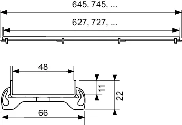 TECEdrainline Fliesenmulde "plate" 800 mm Edelstahl, gerade