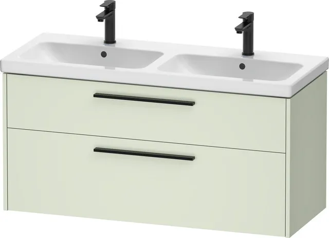 Duravit Waschtischunterschrank für Doppelwaschtisch Wandhängend „D-Code“ 118,4 × 55,5 × 46 cm in Blassgrün Matt Duravit Waschtischunterschrank für Doppelwaschtisch Wandhängend „D-Code“ 118,4 × 55,5 × 46 cm in Blassgrün Matt