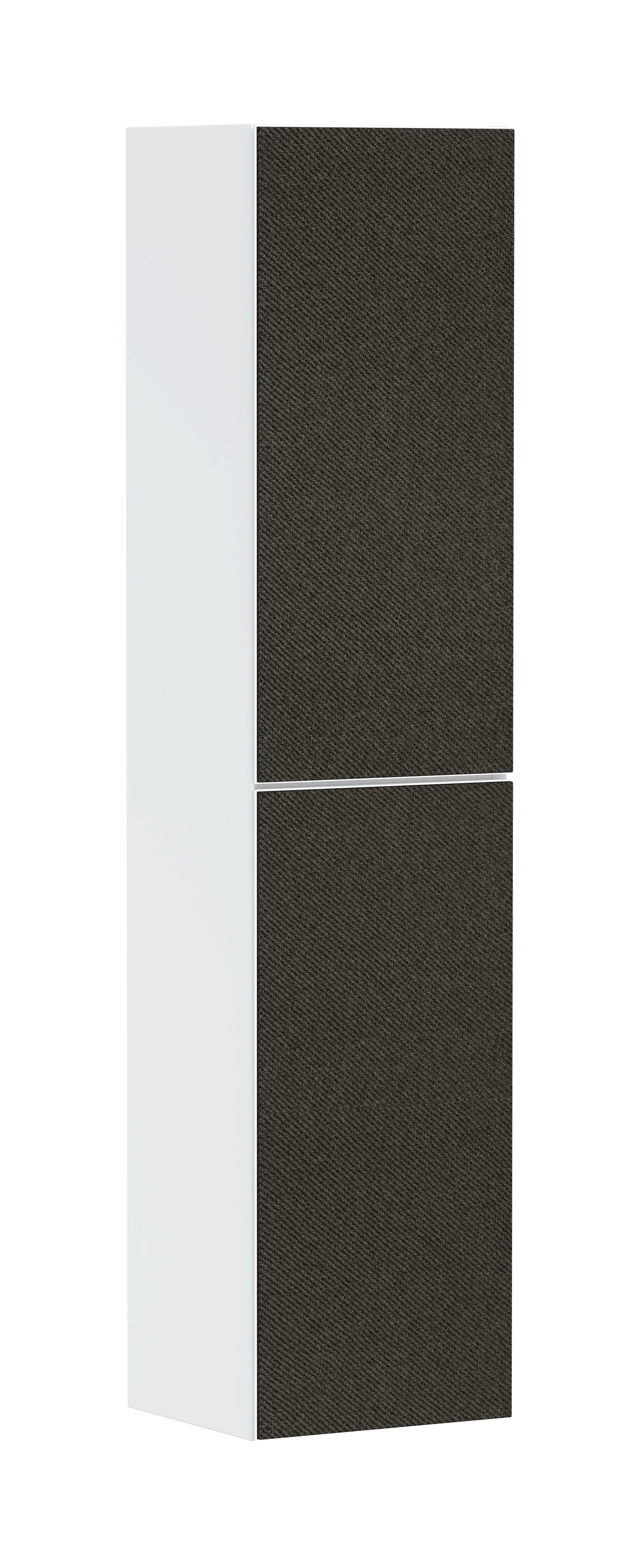 Hansgrohe Xevolos E Hochschrank Mattweiß 400/360 mm, Türanschlag links, Textil Dunkelgrau Front