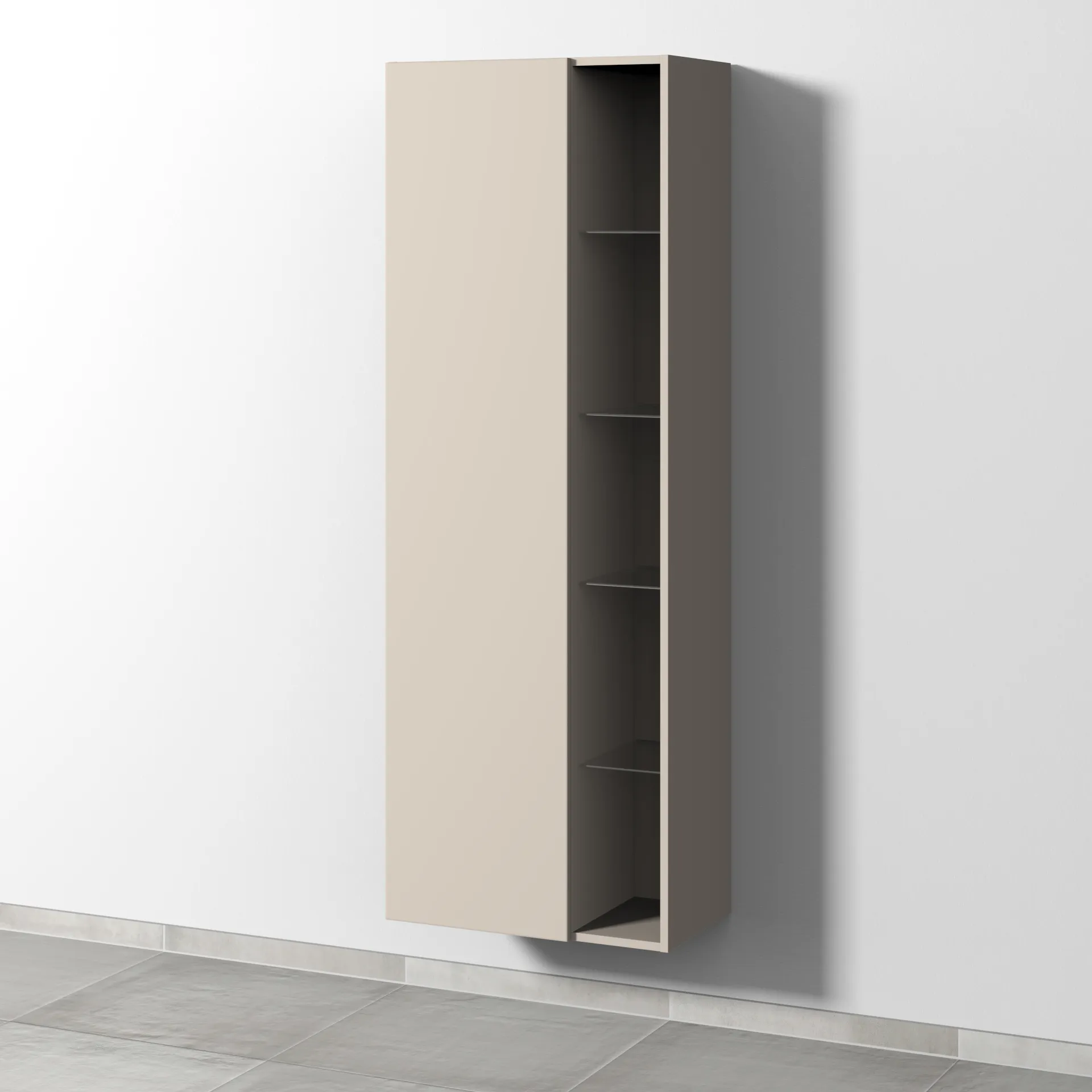 Sanipa Stauraumschrank „3way“ 600 × 1700 × 345 mm Anschlag links, in Kaschmir (matt), Anschlag links