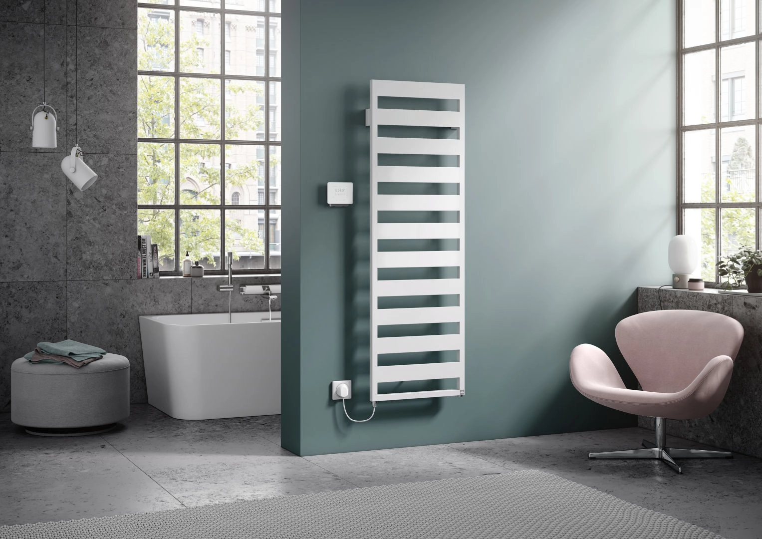 Kermi Design-Elektroheizkörper „Casteo®-E“ 60 × 98,6 cm in glanzsilber Metallic Kermi Design-Elektroheizkörper „Casteo®-E“ 60 × 98,6 cm in glanzsilber Metallic