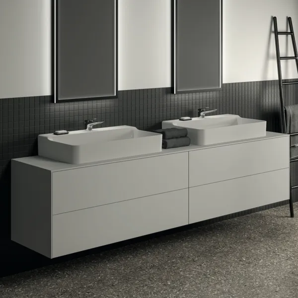 Ideal Standard Waschtischunterschrank „Conca“ 238,7 × 55 × 50,5 cm Weiß matt lackiert Ideal Standard Waschtischunterschrank „Conca“ 238,7 × 55 × 50,5 cm Weiß matt lackiert