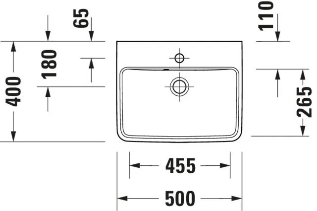 Wandwaschtisch „No.1“, mit Überlauf, Hahnlochposition mittig Wandwaschtisch „No.1“, mit Überlauf, Hahnlochposition mittig