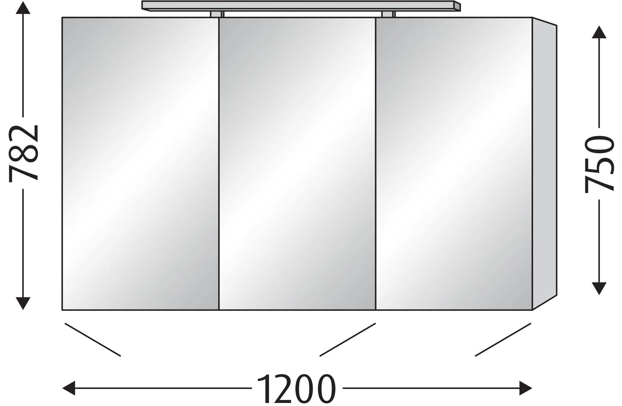 Sanipa Spiegelschrank „Milla“ 120 × 75 × 14,9 cm in Linde-Hell