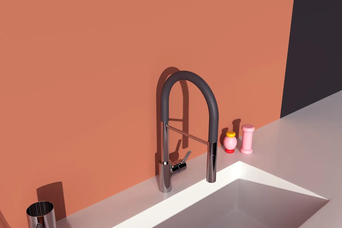 Küchenarmatur Gusto Ausladung 225mm Semi-Pro 2-Funktionsbrause Brushed Gold Küchenarmatur Gusto Ausladung 225mm Semi-Pro 2-Funktionsbrause Brushed Gold