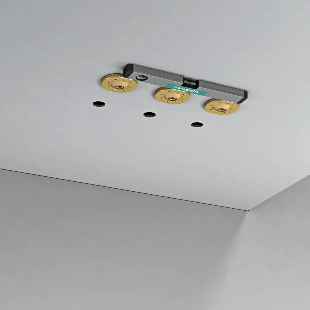 Hansgrohe AXOR ShowerSolutions Montageplatte für Kopfbrause im Mehrfachverbund – präzise und schallentkoppelt Hansgrohe AXOR ShowerSolutions Montageplatte für Kopfbrause im Mehrfachverbund – präzise und schallentkoppelt
