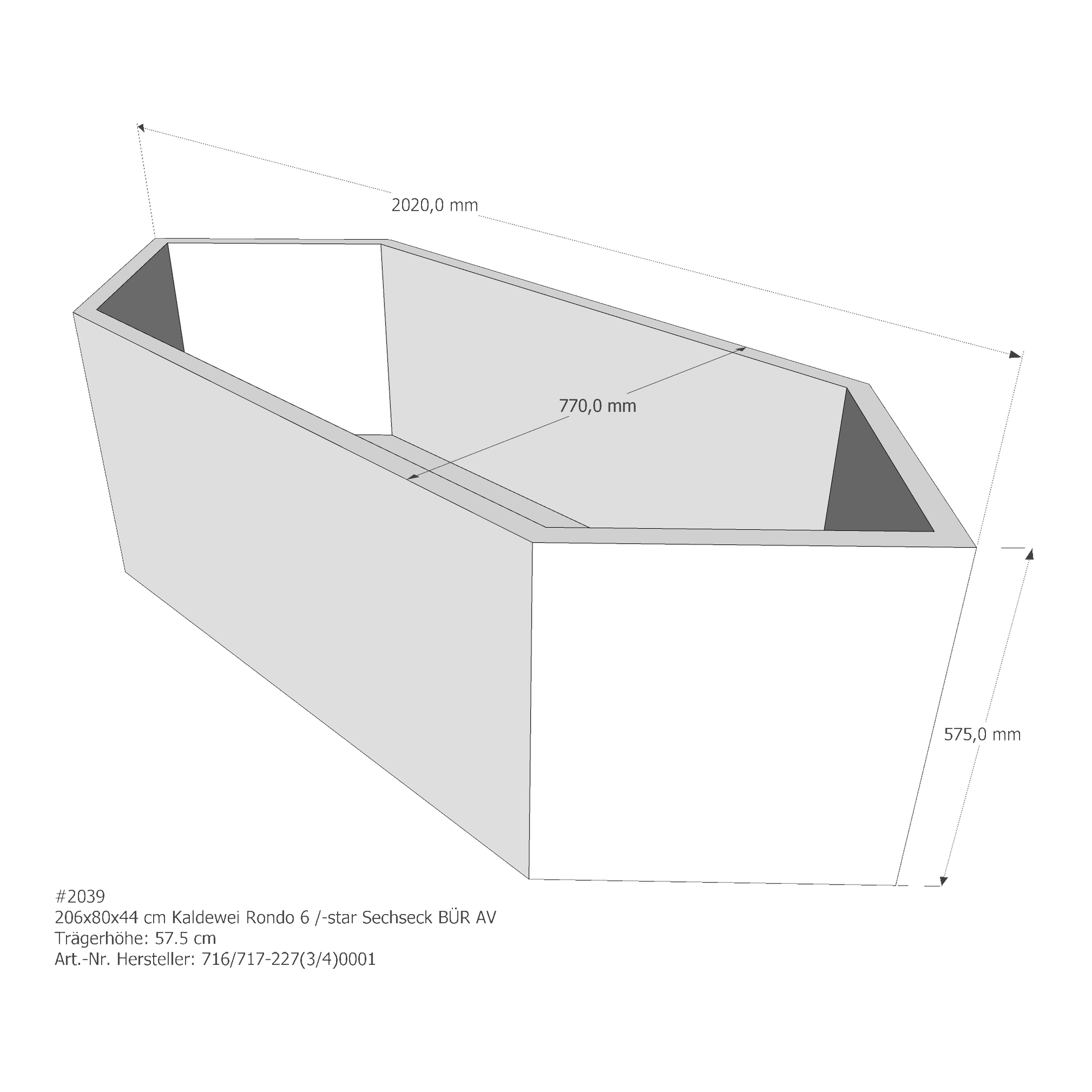 Badewannenträger für Kaldewei Rondo 6 206 × 80 × 44 cm Badewannenträger für Kaldewei Rondo 6 206 × 80 × 44 cm
