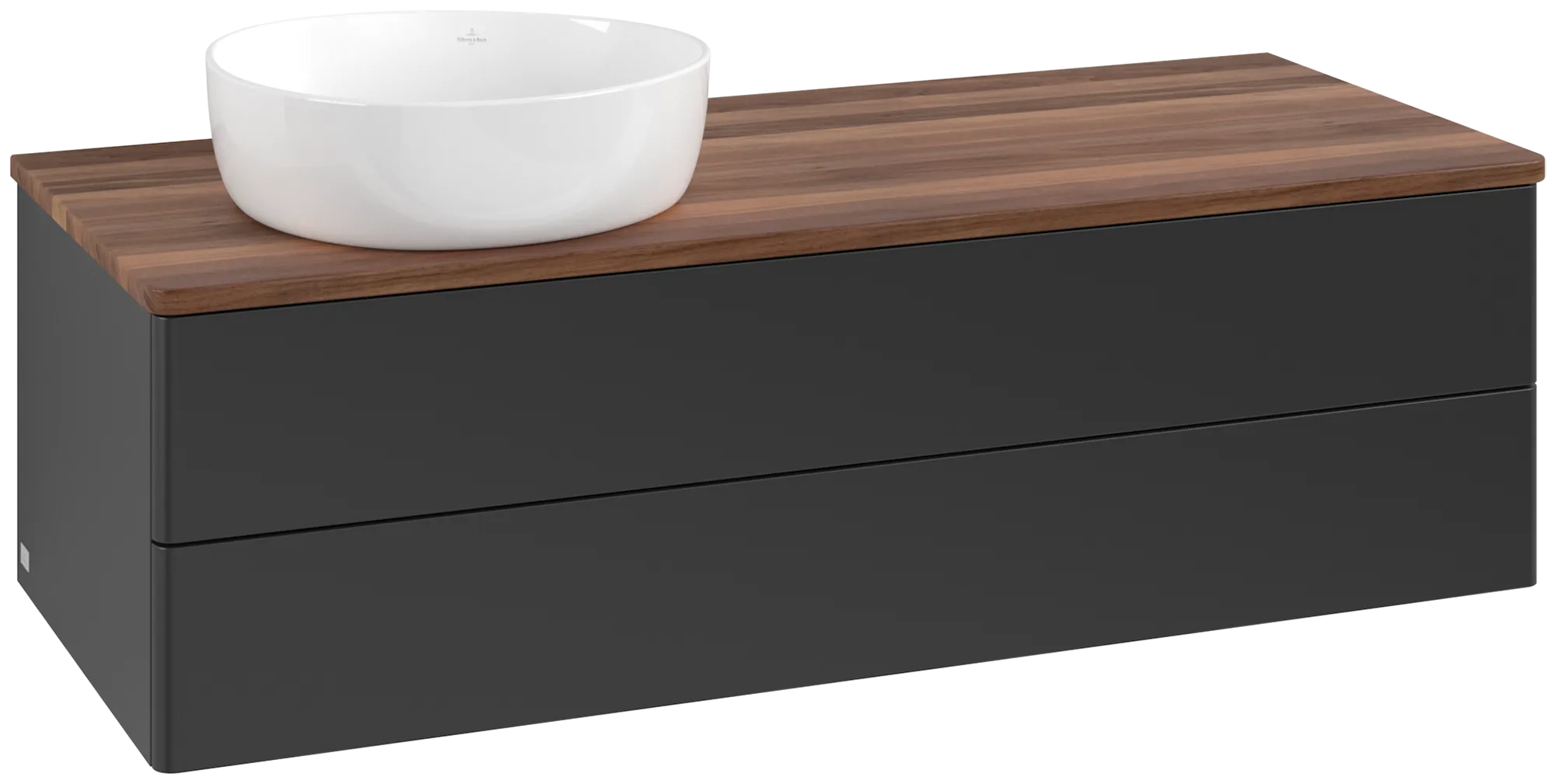 Villeroy & Boch Antao Waschbeckenunterschrank K22_1, 1200x360x500 mm, Black Matt Lacquer / Warm Walnut