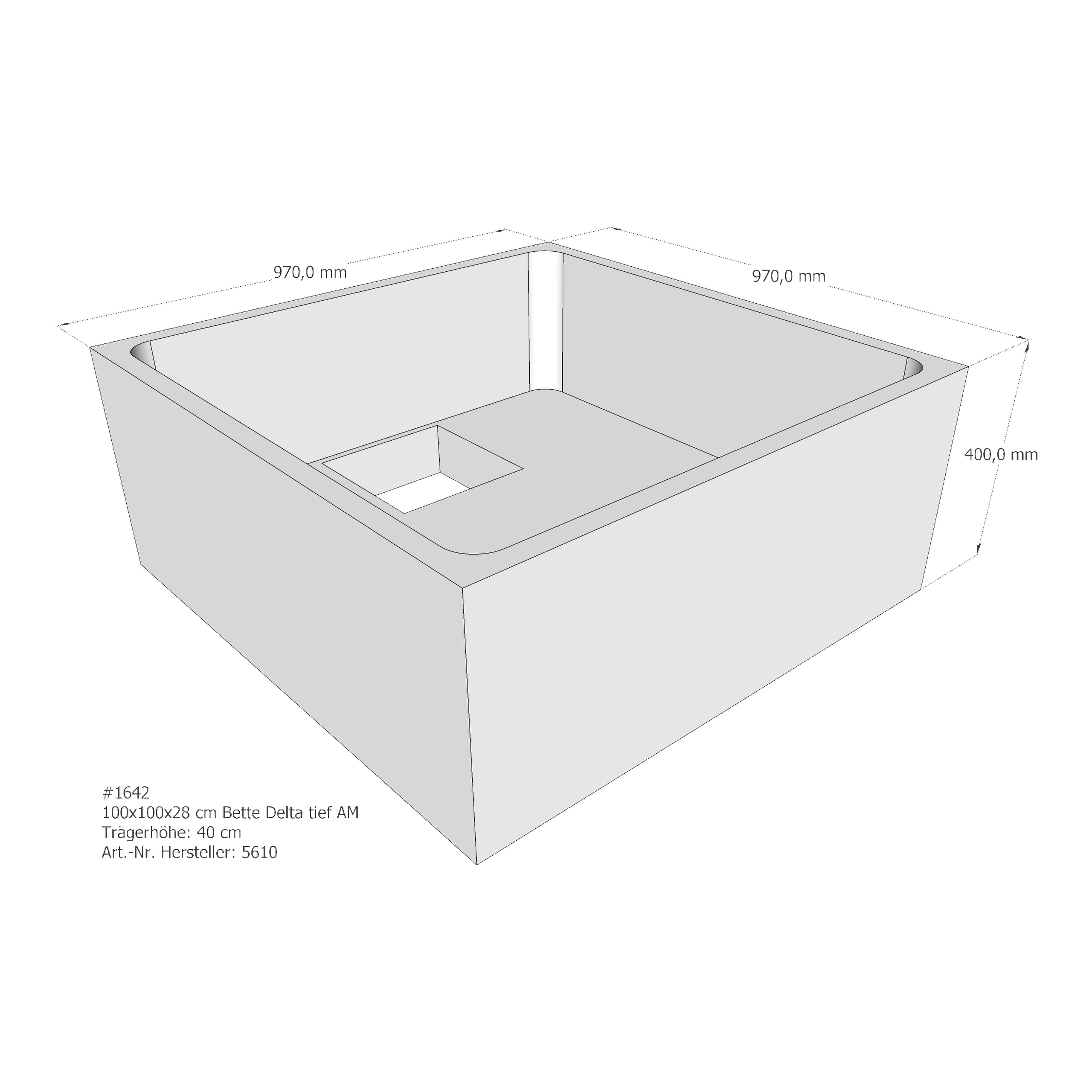Duschwannenträger für Bette BetteDelta (tief) 100 × 100 × 28 cm