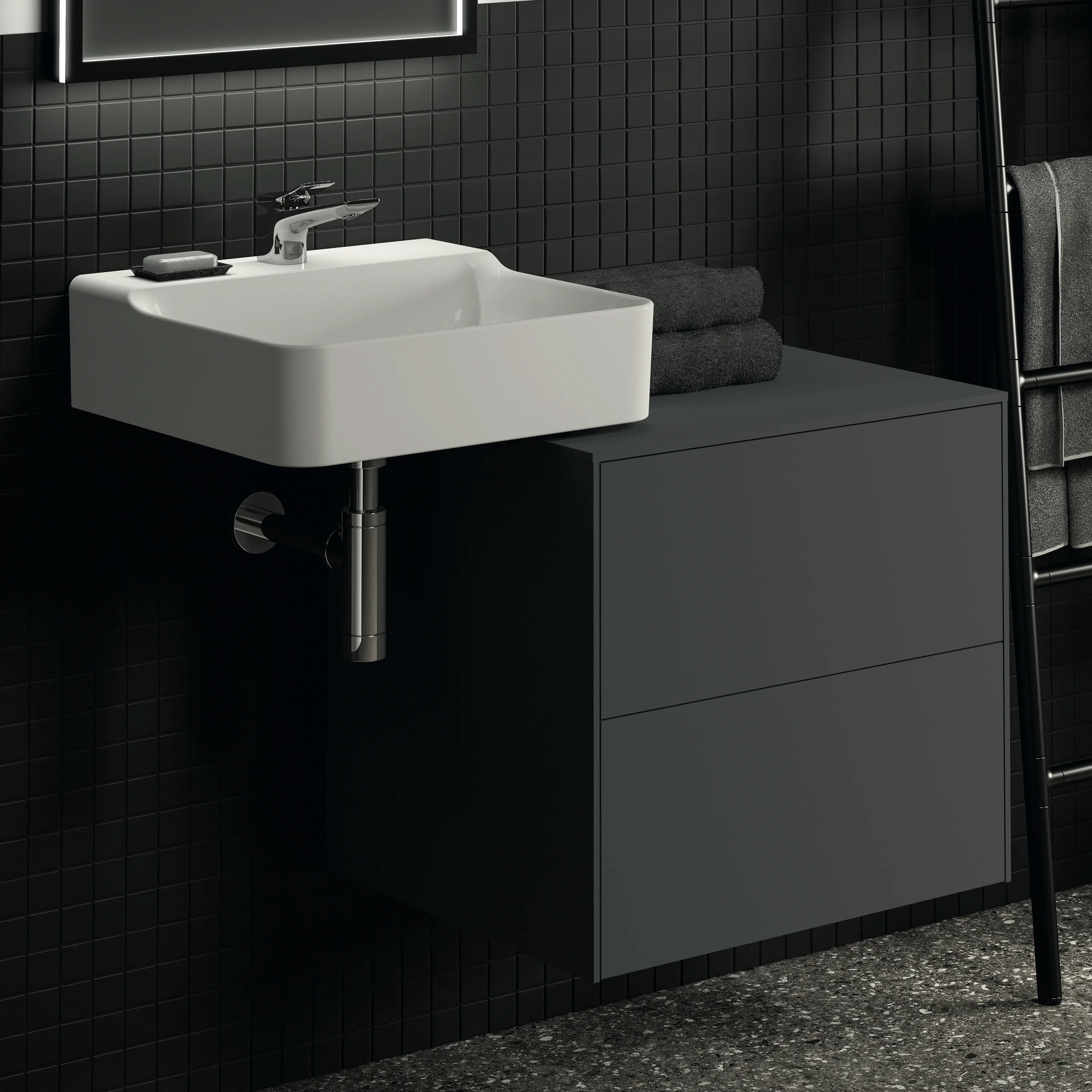 Ideal Standard Waschtischunterschrank Conca, 2 Auszüge, anthrazit Ideal Standard Waschtischunterschrank Conca, 2 Auszüge, anthrazit
