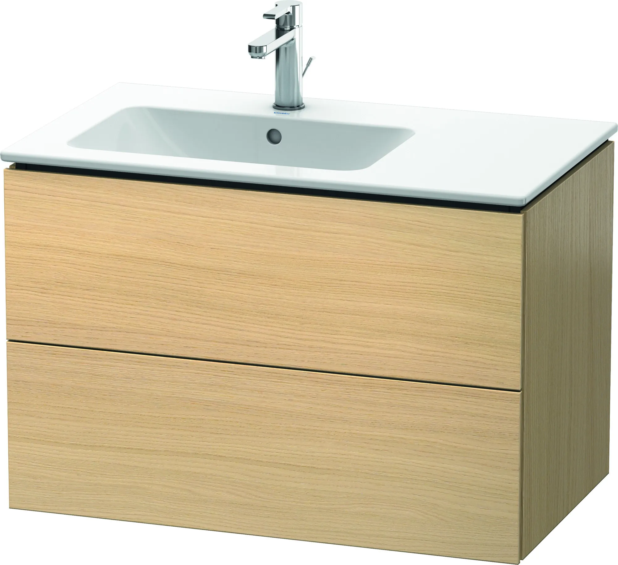 Duravit Waschtischunterschrank wandhängend „L-Cube“ 82 × 55 × 48,1 cm Mediterrane Eiche