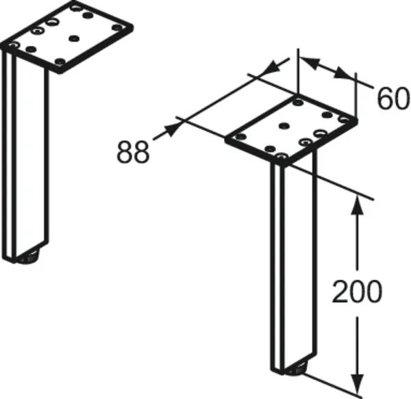 Ideal Standard Möbelfüße i.life 200mm Chrom Ideal Standard Möbelfüße i.life 200mm Chrom