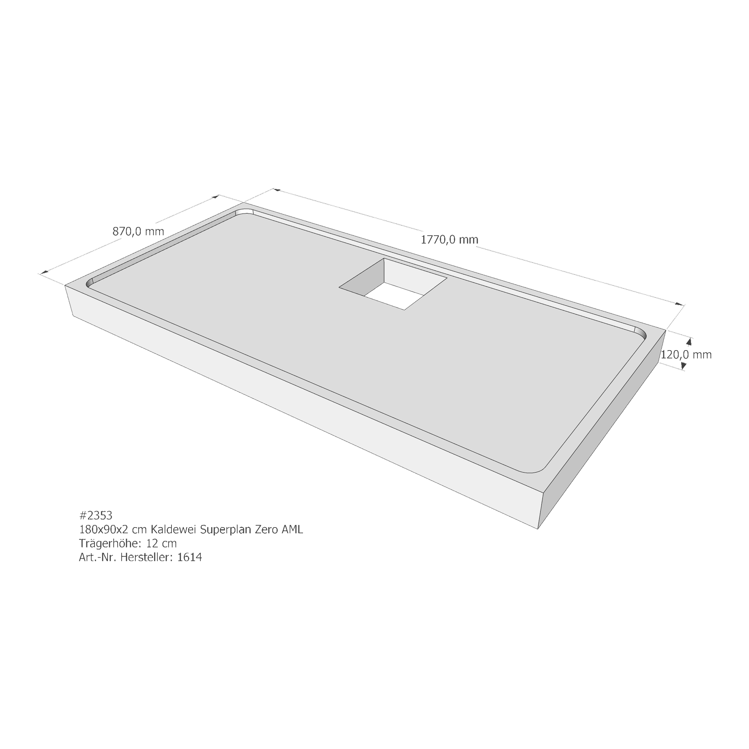 Duschwannenträger für Kaldewei Superplan Zero 180 × 90 × 2 cm Breite: 90 cm / Länge: 180 cm Duschwannenträger für Kaldewei Superplan Zero 180 × 90 × 2 cm Breite: 90 cm / Länge: 180 cm