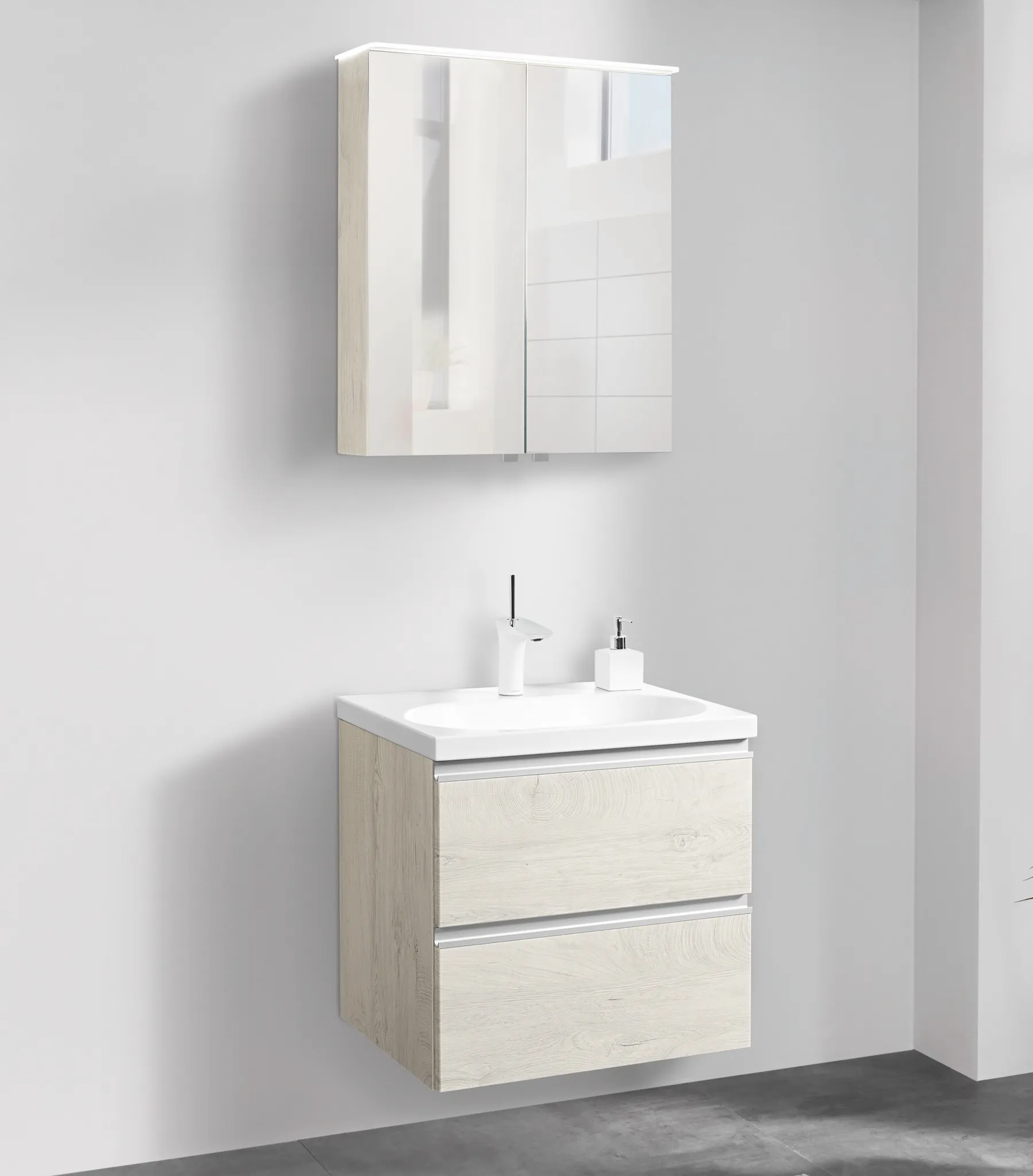 Aufsatzwaschtisch „Centro“ 60 × 50 cm, ohne Hahnlochbohrung in warm grey 60, mit Perl-Effekt Aufsatzwaschtisch „Centro“ 60 × 50 cm, ohne Hahnlochbohrung in warm grey 60, mit Perl-Effekt