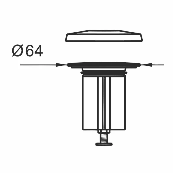Ablauventil Push-Open, PVD Edelstahl-Optik gebürstet Ablauventil Push-Open, PVD Edelstahl-Optik gebürstet