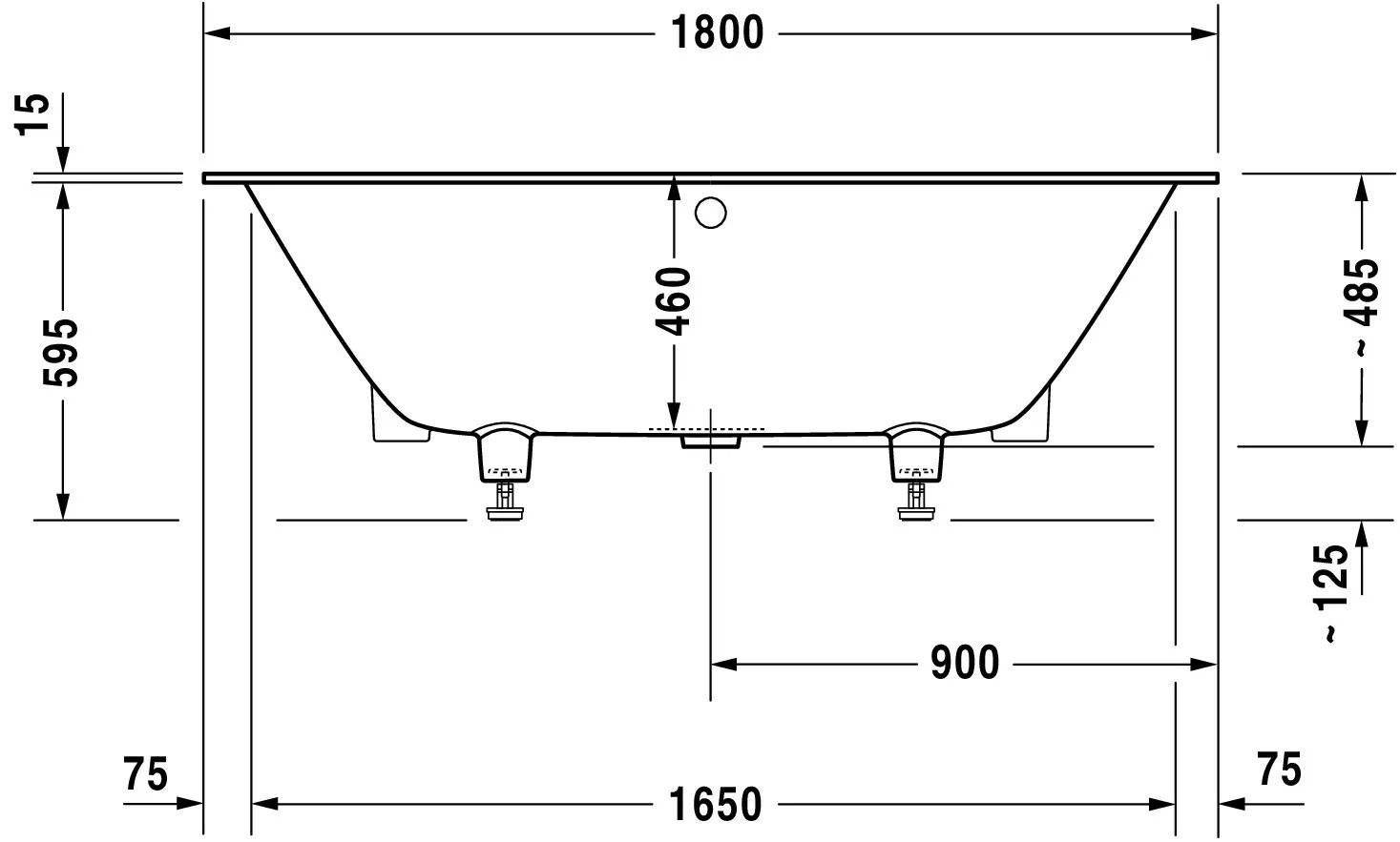 Duravit Whirlwanne „DuraSquare“ rechteck 180 × 80 cm