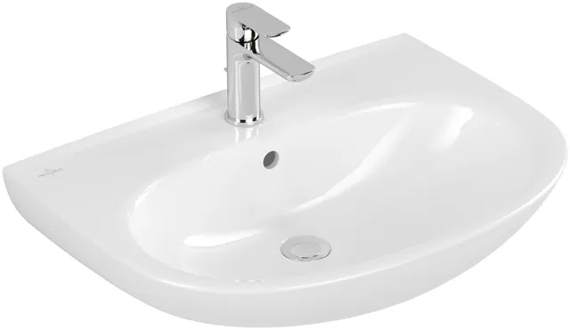 Villeroy & Boch Wandwaschtisch „O.novo“ 650 × 480 × 180 mm, für Becken mittig, Hahnlochposition mittig in Weiß Alpin