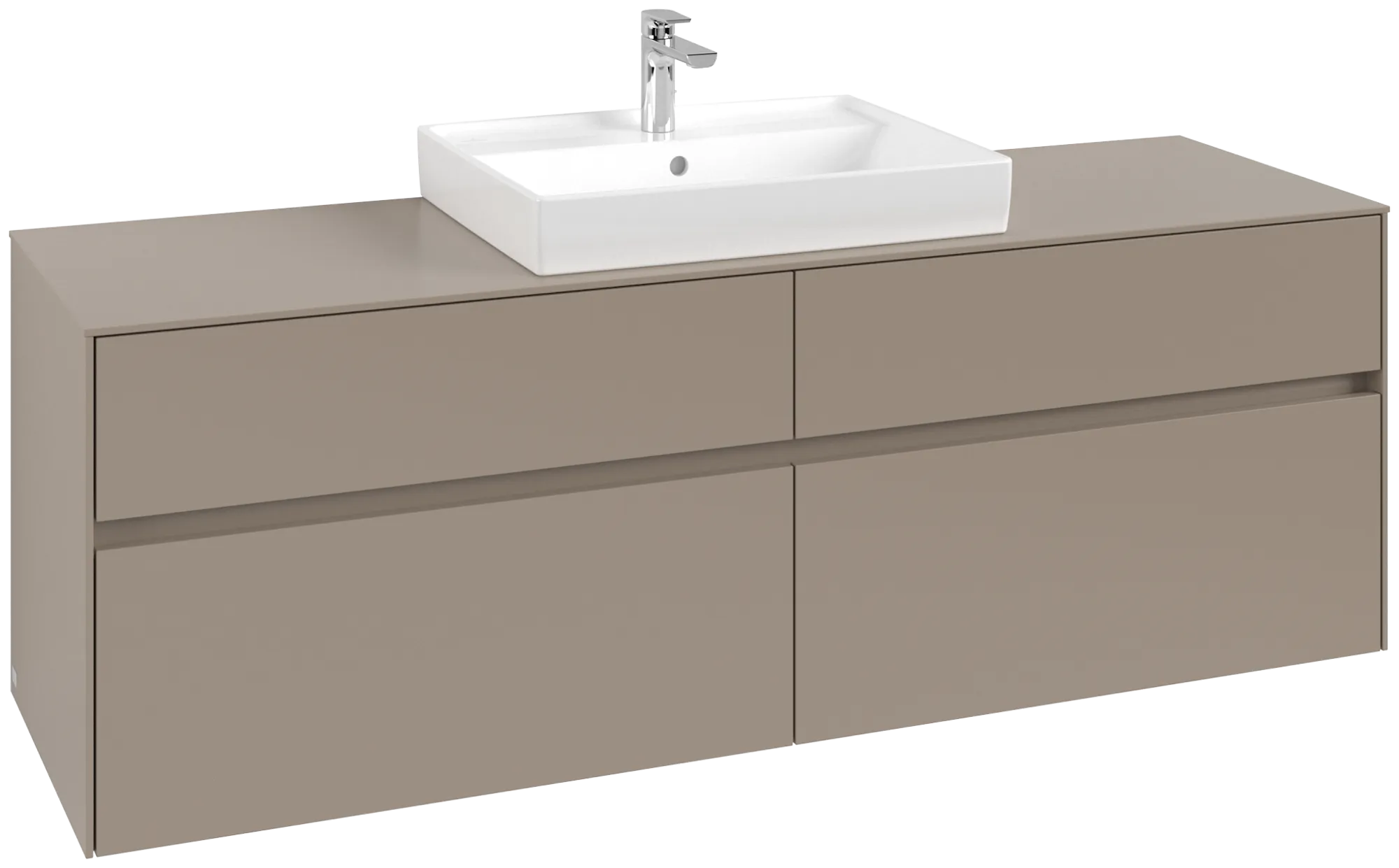 Villeroy & Boch Collaro Waschbeckenunterschrank C02500, 1600 x 548 x 500 mm, 4 Auszüge, Taupe