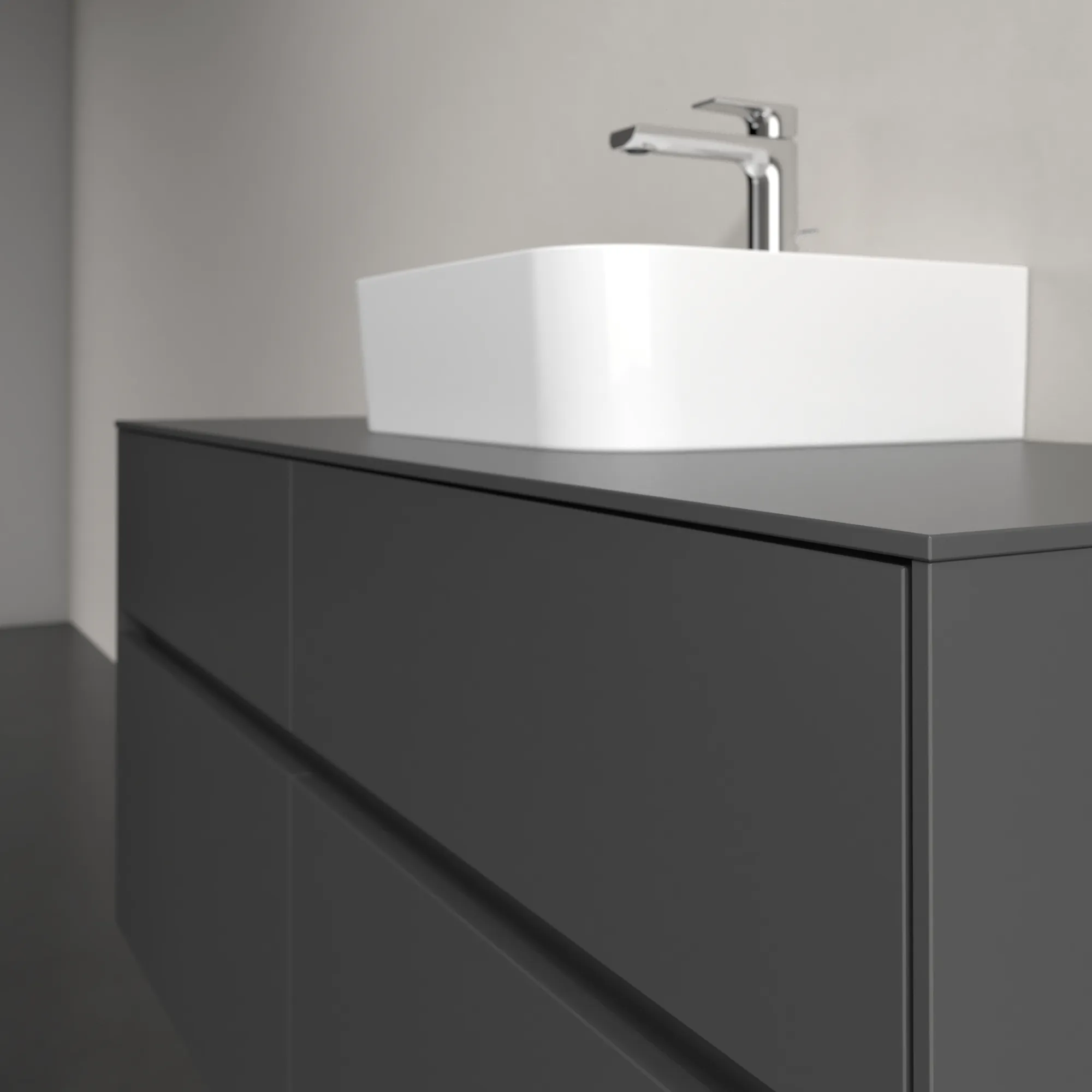 Villeroy & Boch Waschtischunterschrank „Collaro“ 1200 × 548 × 500 mm Graphite, mit Beleuchtung, für Becken mittig Villeroy & Boch Waschtischunterschrank „Collaro“ 1200 × 548 × 500 mm Graphite, mit Beleuchtung, für Becken mittig