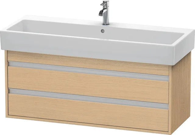 Duravit Waschtischunterschrank wandhängend „Ketho“ 115 × 48 × 44 cm Eiche Natur Duravit Waschtischunterschrank wandhängend „Ketho“ 115 × 48 × 44 cm Eiche Natur