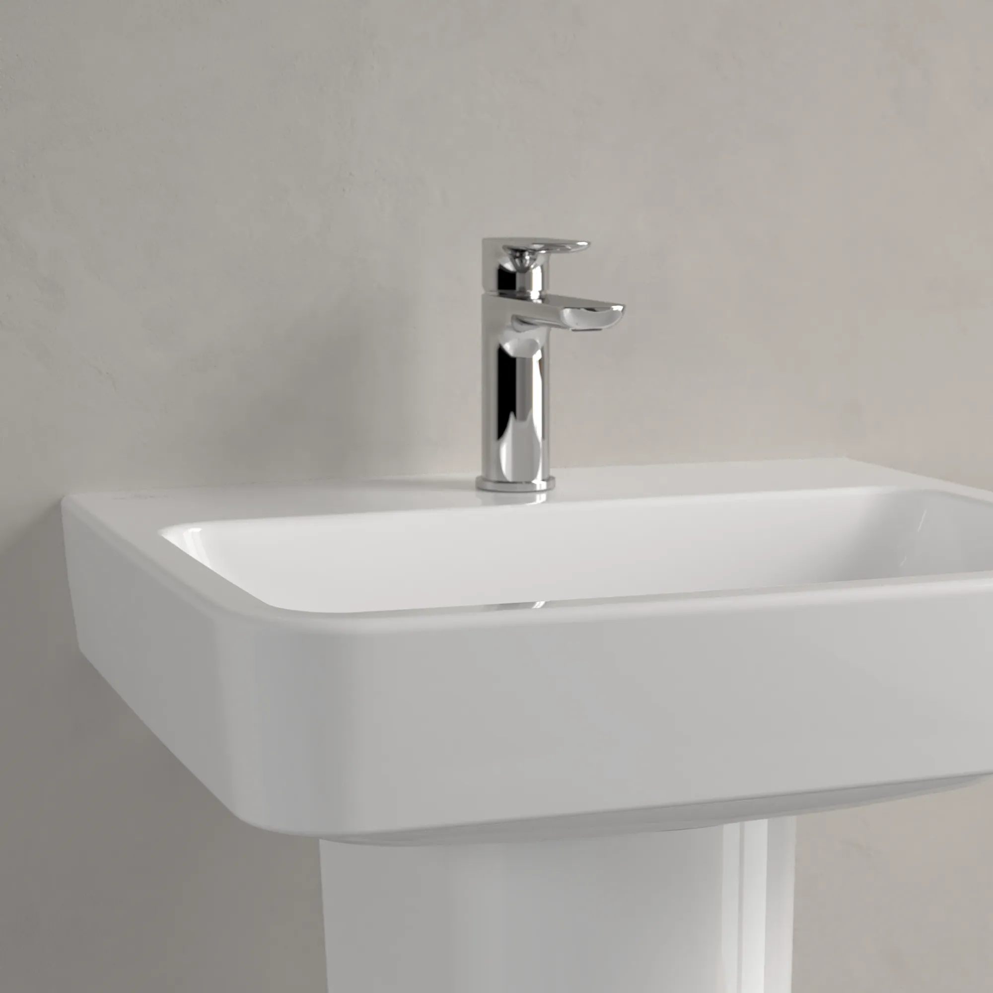 Villeroy & Boch Wandwaschtisch „O.novo“ 550 × 460 × 175 mm, für Becken mittig, mit Hahnlochbohrung, Hahnlochposition mittig in Weiß Alpin Villeroy & Boch Wandwaschtisch „O.novo“ 550 × 460 × 175 mm, für Becken mittig, mit Hahnlochbohrung, Hahnlochposition mittig in Weiß Alpin