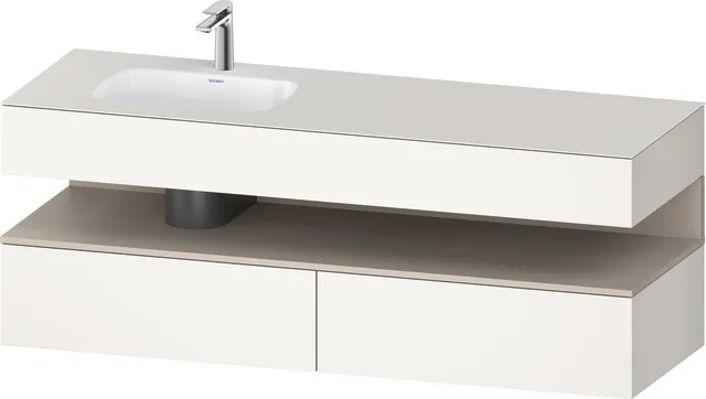 Einbauwaschtisch mit Konsolenwaschtischunterbau „Qatego“ 160 × 50 × 60 cm, ohne Beleuchtung Einbauwaschtisch mit Konsolenwaschtischunterbau „Qatego“ 160 × 50 × 60 cm, ohne Beleuchtung