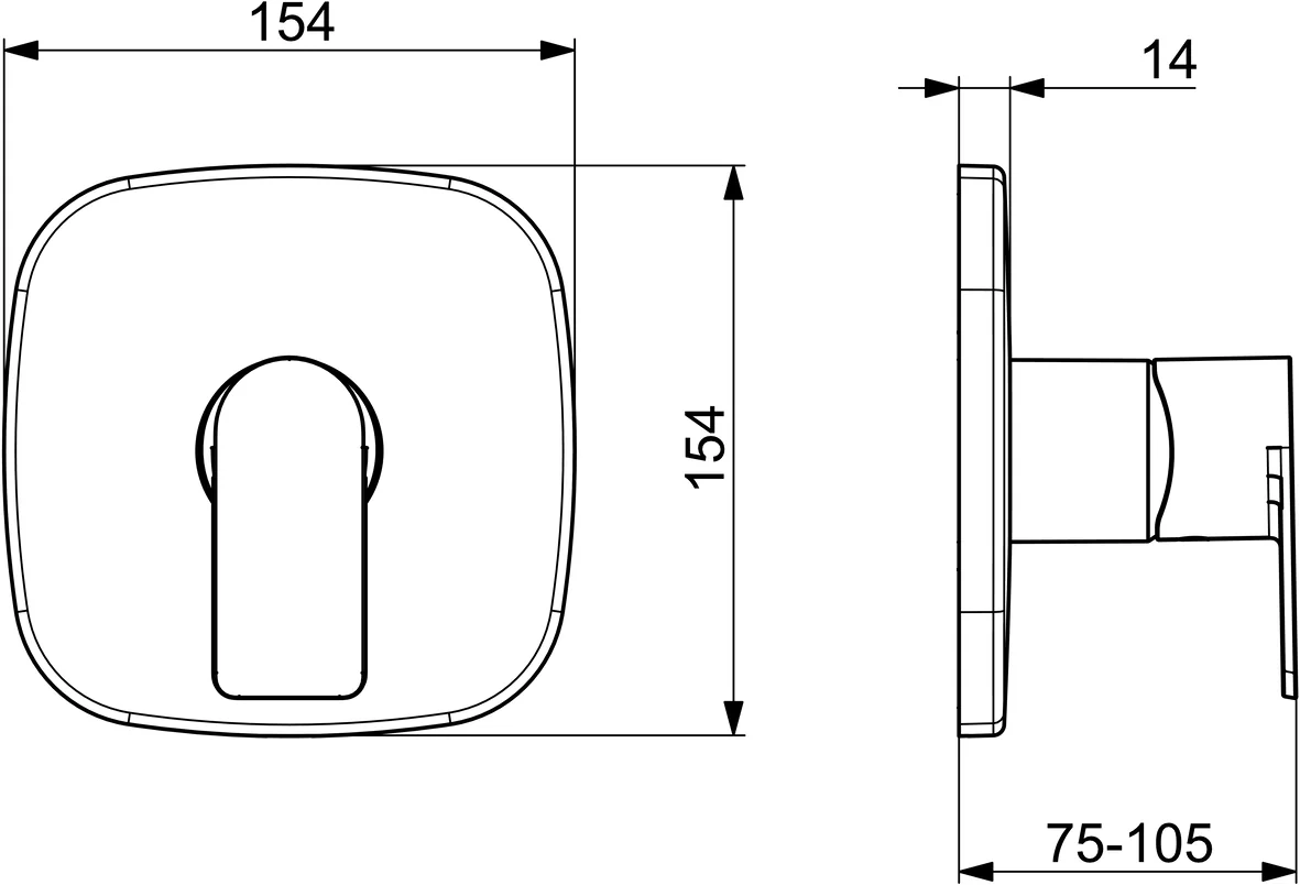 HansaSTELA Duscharmatur Einhebelmischer Fertigset für Brause-Batterie HansaSTELA 8785 Rosette soft edge Chrom
