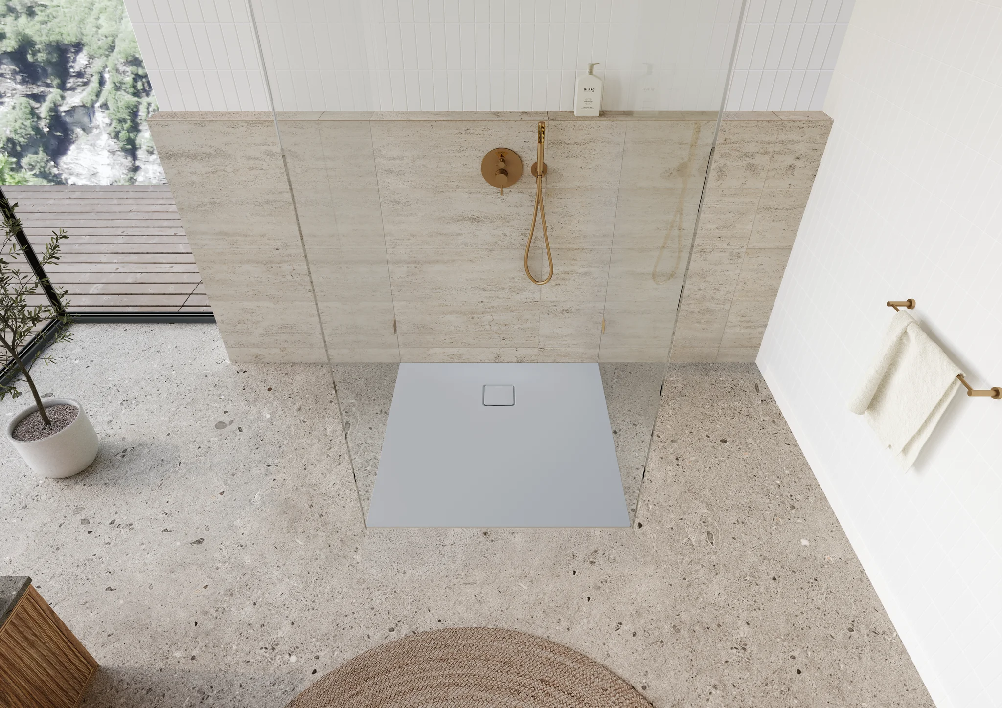 Kaldewei ALUVIA Duschfläche, 1000x1000 mm, cool grey 30, Invisible Grip, SolidLite Kaldewei ALUVIA Duschfläche, 1000x1000 mm, cool grey 30, Invisible Grip, SolidLite