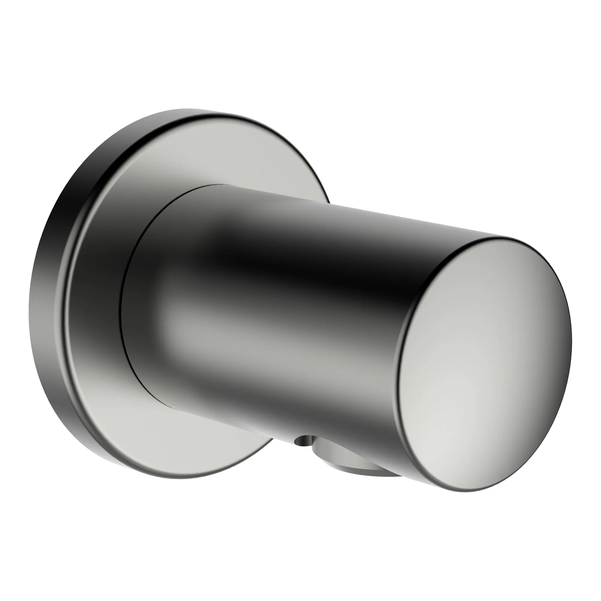 Anschlussbogen twin für Handbrause, Ausladung 42mm, PVD Edelstahl-Optik, mit Rückflussverhinderer, runde Rosette, Vollmetall Anschlussbogen twin für Handbrause, Ausladung 42mm, PVD Edelstahl-Optik, mit Rückflussverhinderer, runde Rosette, Vollmetall