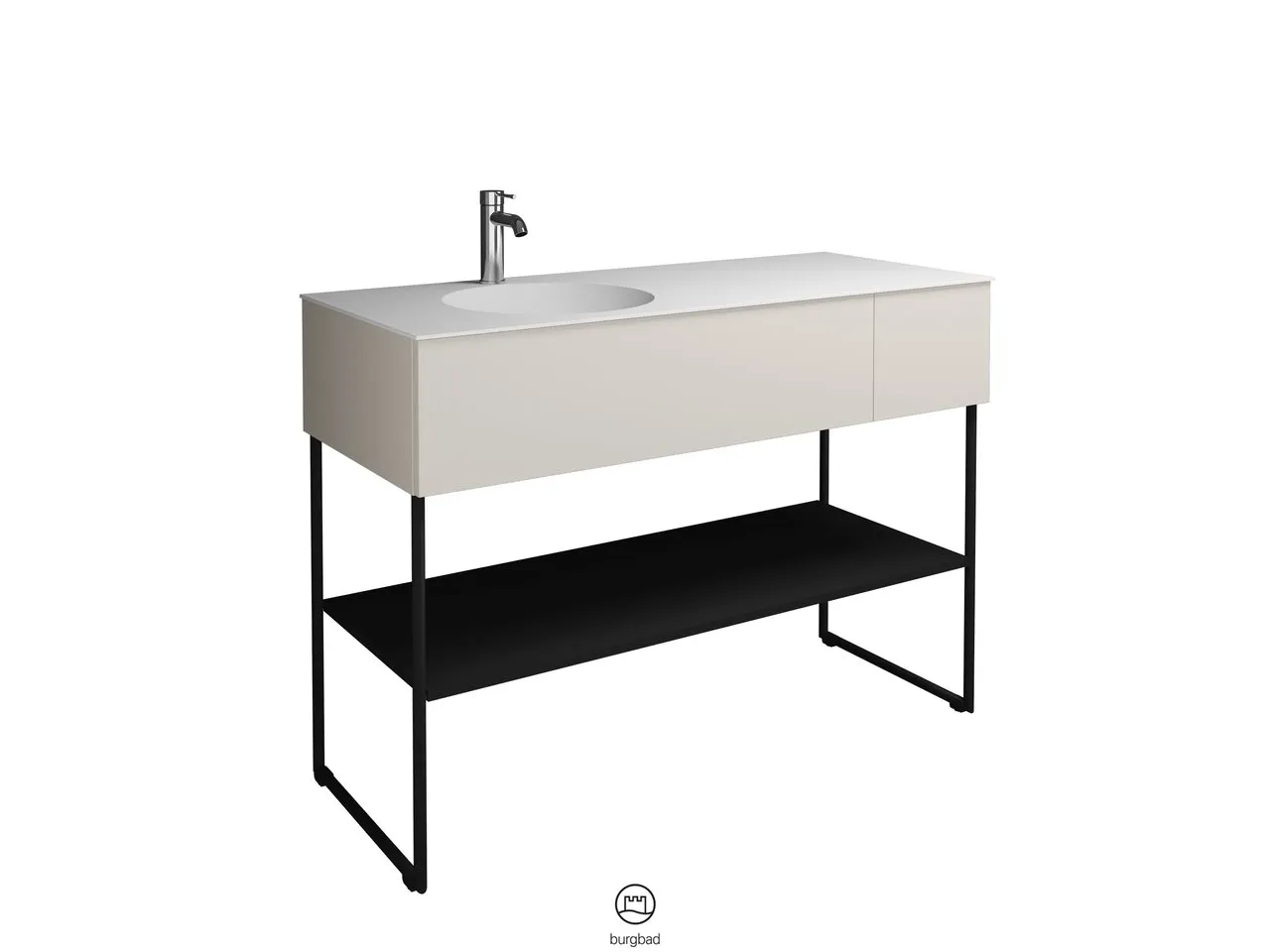 burgbad Badmöbelset „Coco“ in Schwarz Solid Matt