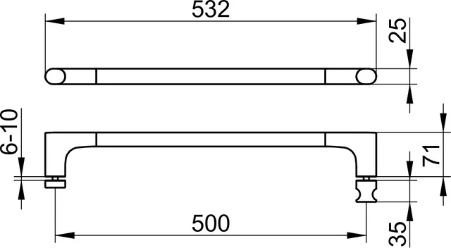 Edition 400 11508010502 Duschtürgriff mit Gegenplatten und Griff 500 mm verchromt Edition 400 11508010502 Duschtürgriff mit Gegenplatten und Griff 500 mm verchromt