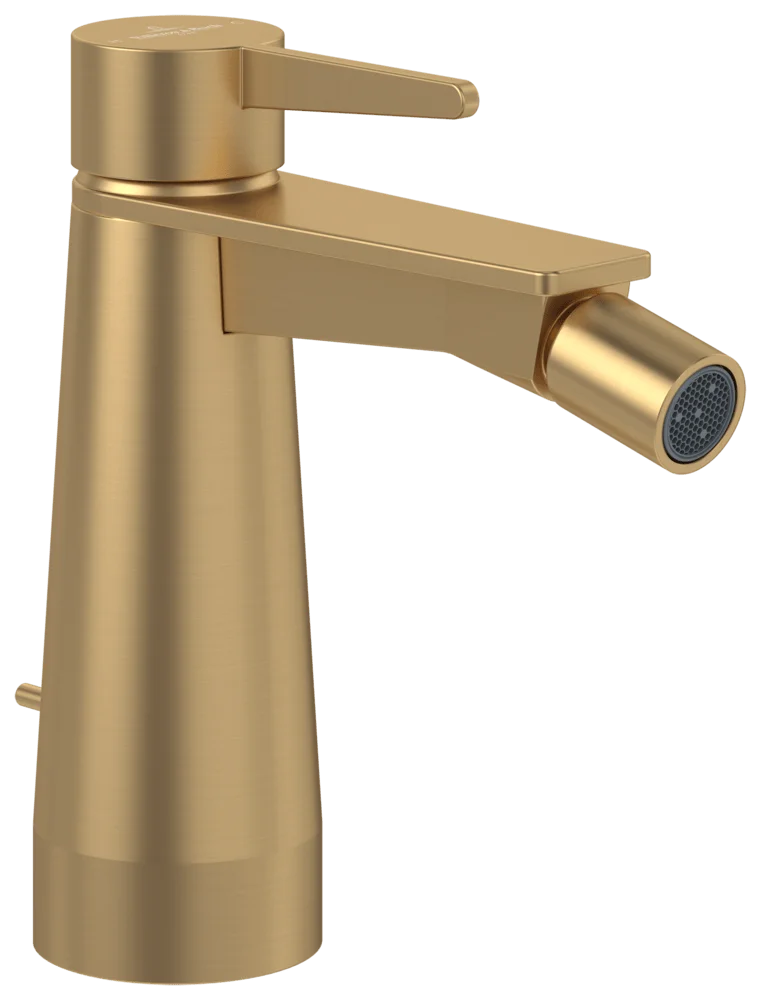 Villeroy & Boch Conum Einhebel-Bidetarmatur, Brushed Gold, 49x147x154mm, Laminarstrahl, Keramikkartusche Villeroy & Boch Conum Einhebel-Bidetarmatur, Brushed Gold, 49x147x154mm, Laminarstrahl, Keramikkartusche