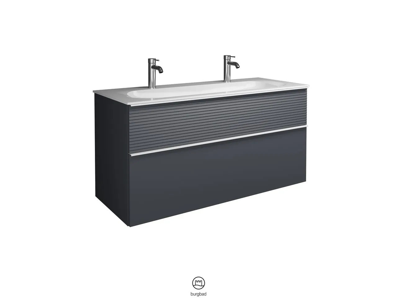 burgbad Badmöbelset „Fiumo“ Griff, Chrom (230 mm), in Weiß Matt burgbad Badmöbelset „Fiumo“ Griff, Chrom (230 mm), in Weiß Matt