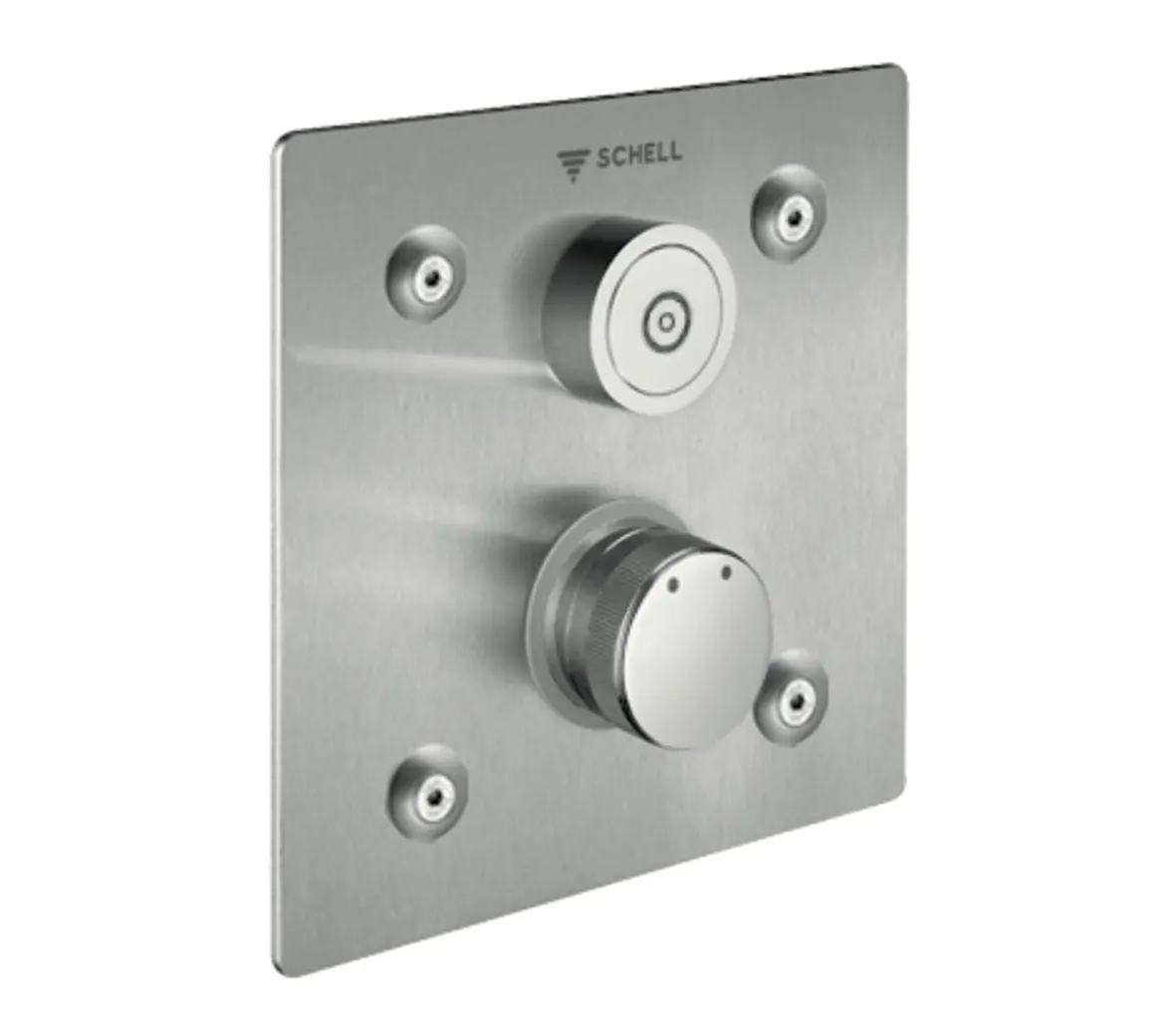Unterputz-Dusche LINUS Basic D-C-M, Mischwasser, Frontplatte, IP65 (CVD-Touch-Elektronik), Frontplatte Edelstahl gebürstet