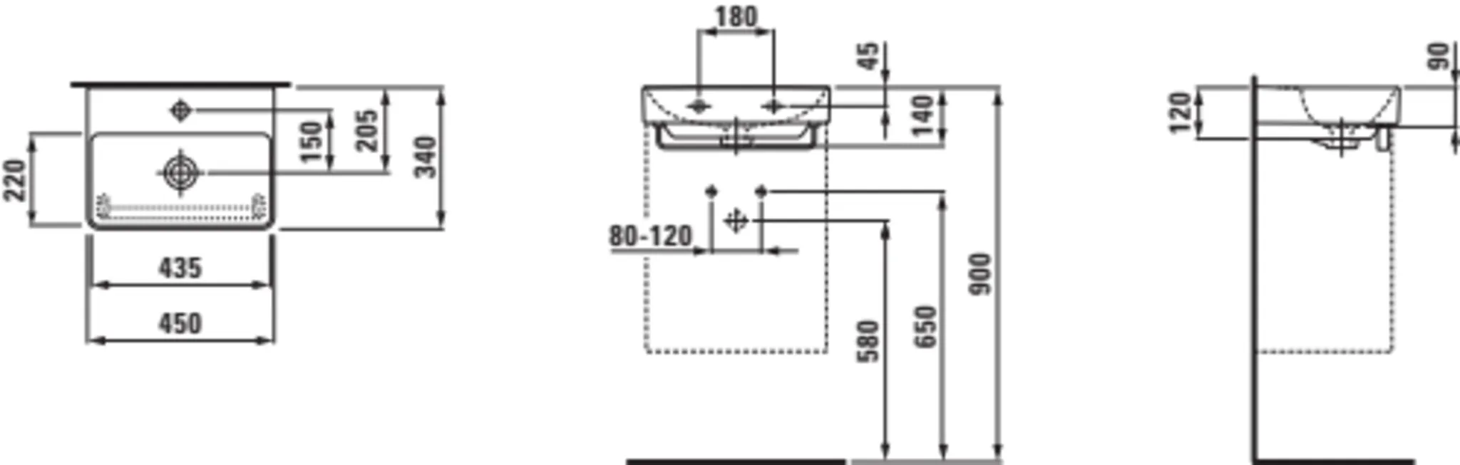 Pro X HWB 81586.1, 1HL mÜL 450x340, weiß
