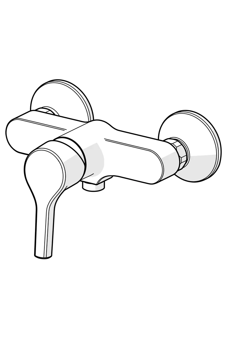HA Einhebelmischer Brausebatterie HANSAPALENO 5647 Ausladung 57 mm DN15 Chrom