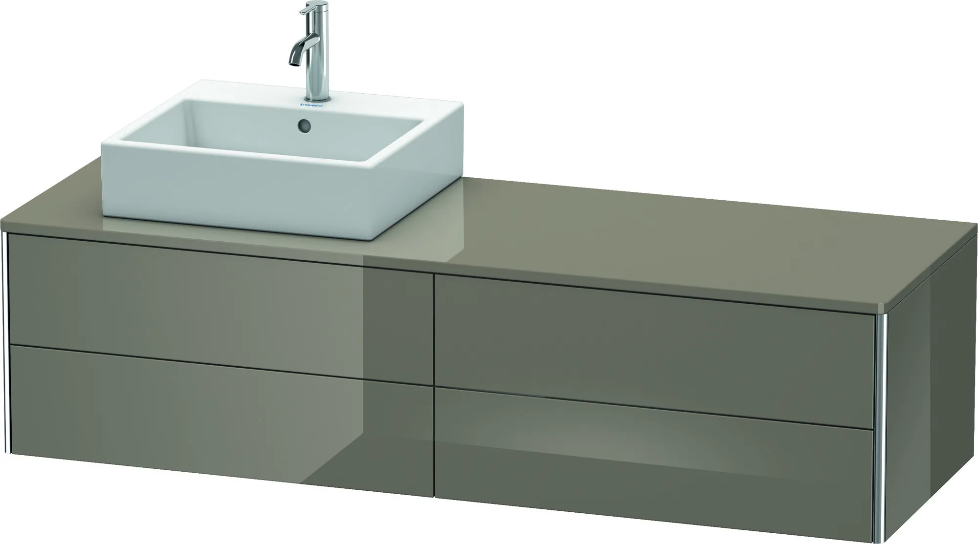 Duravit Waschtischunterschrank wandhängend „XSquare“ 160 × 40 × 54,8 cm Flannel Grey Hochglanz Duravit Waschtischunterschrank wandhängend „XSquare“ 160 × 40 × 54,8 cm Flannel Grey Hochglanz