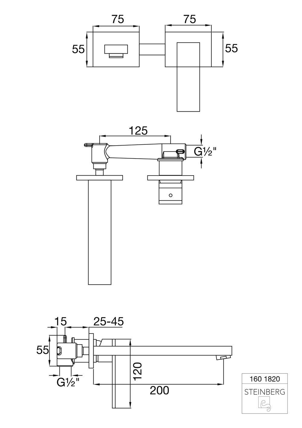 Serie 160 Waschtisch-Einhebelmischbatterie, ohne Ablaufgarnitur, Ausladung: 25 cm Serie 160 Waschtisch-Einhebelmischbatterie, ohne Ablaufgarnitur, Ausladung: 25 cm